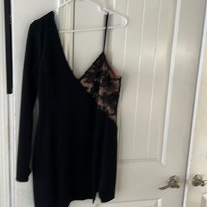 Revolve Black and lace mini dress